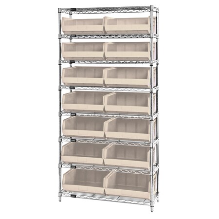 Quantum Storage Systems Giant Open Hopper Wire Shelving Systems WR8-250IV